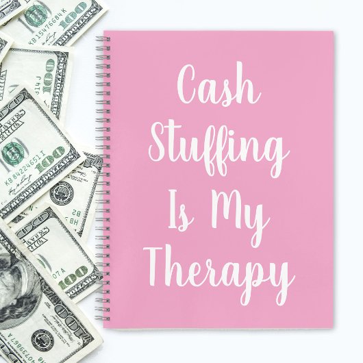 Funny Pink Cash Stuffing is mijn therapie Notitieboek