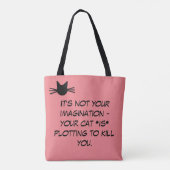 Funny Pink Cat MemeTote Bag Tote Bag (Achterkant)
