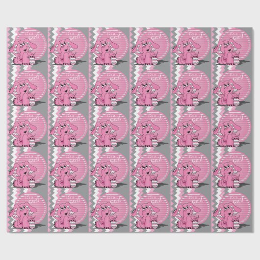 Funny Pink Chevron Elephant Cadeaupapier (Vlak)