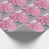 Funny Pink Chevron Elephant Cadeaupapier (Hoek)