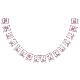 Funny Pink Chevron Gekke Cute Baby Elephant Vlaggetjes