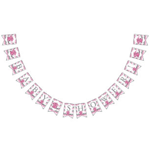 Funny Pink Chevron Gekke Cute Baby Elephant Vlaggetjes