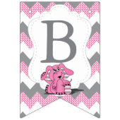Funny Pink Chevron Gekke Cute Baby Elephant Vlaggetjes (Derde vlag)