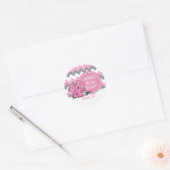 Funny Pink Chevron Gekke Elephant Ronde Sticker (Envelop)