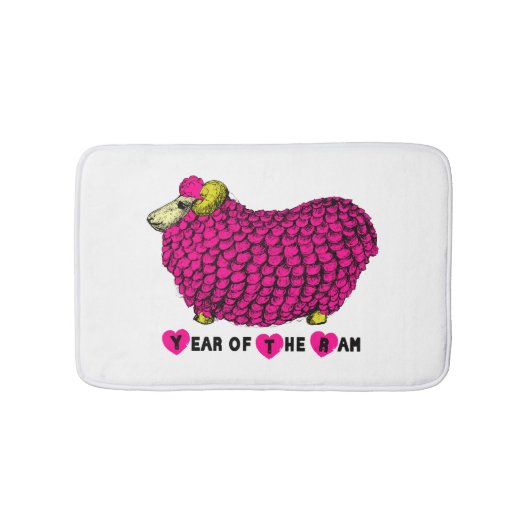 Funny Pink Chinees Jaar Zodiac Bath Mat (Voorkant)