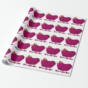 Funny Pink Chinees Jaar Zodiac Cadepapier Cadeaupapier