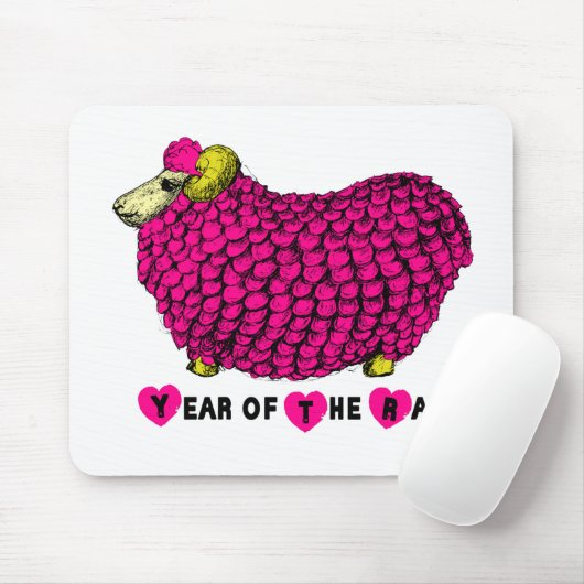 Funny Pink Chinees Jaar Zodiac Mousepad Muismat (Met muis)
