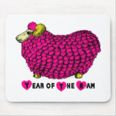 Funny Pink Chinees Jaar Zodiac Mousepad Muismat (Voorkant)