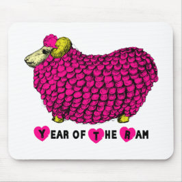 Funny Pink Chinees Jaar Zodiac Mousepad Muismat