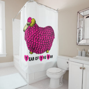 Funny Pink Chinees Jaar Zodiac Shower C Douchegordijn