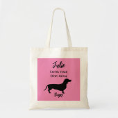 Funny Pink Dachshund Dog Mam Canvas tas (Voorkant)