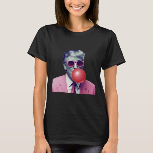 Funny Pink Donald Trump Bubble Gum Yum T-shirt (Voorkant)