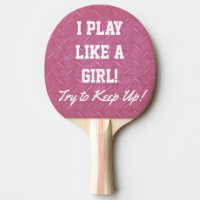 Funny Pink en Black Play als een Girl Paddle