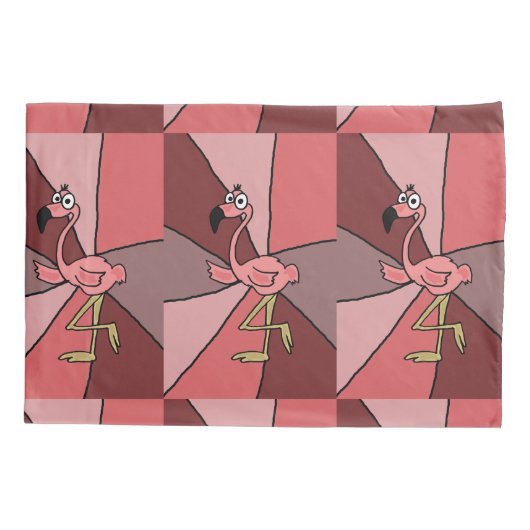 Funny Pink Flamingo Abstract Pillowcase Kussensloop (Achterkant)