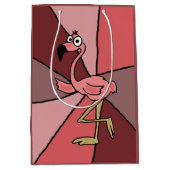 Funny Pink Flamingo Abstracte Gift Bag Medium Cadeauzakje (Voorkant)