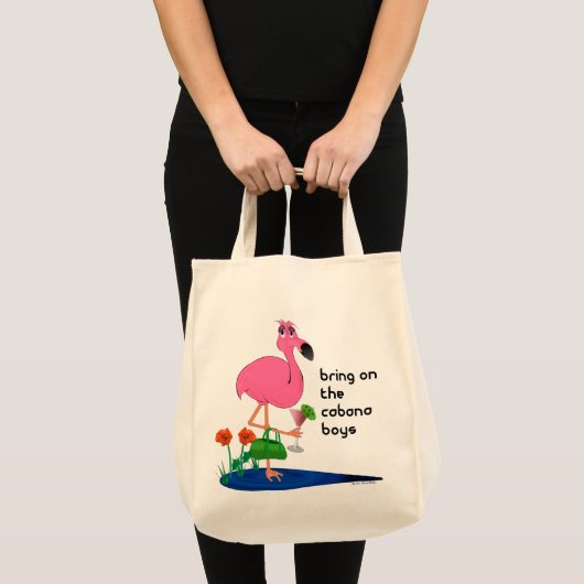Funny Pink Flamingo Bag Tote Bag (Voorkant (product))