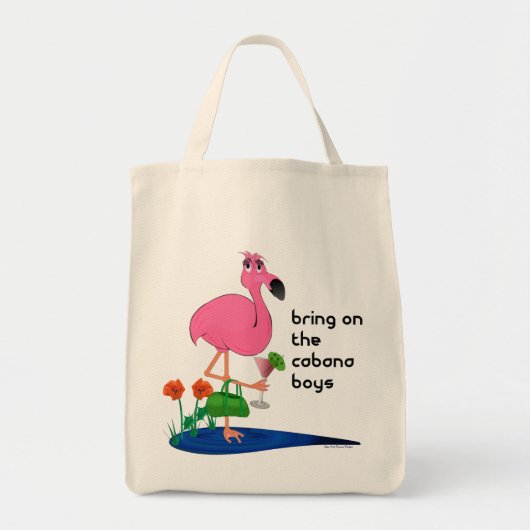 Funny Pink Flamingo Bag Tote Bag (Voorkant)
