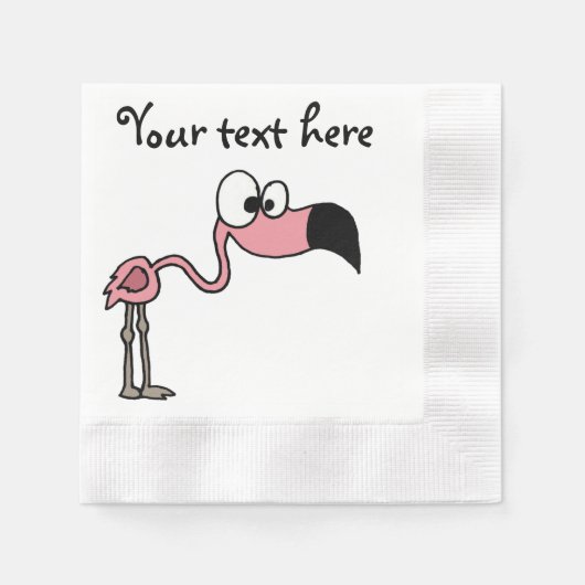Funny Pink Flamingo Bird Cartoon Servetten (Voorkant)