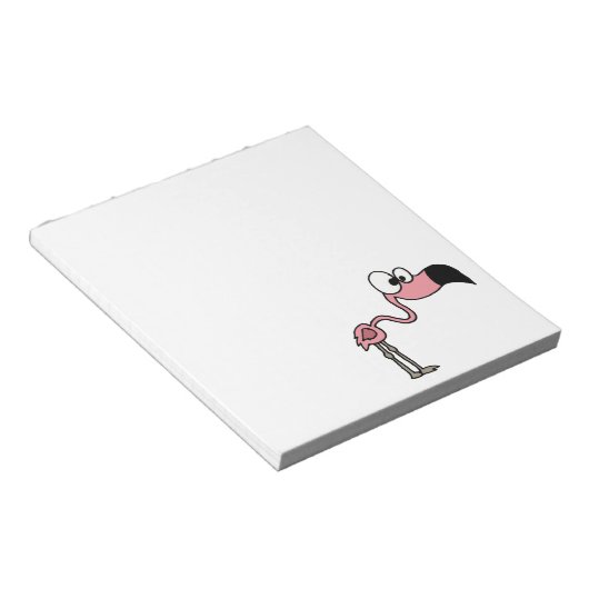 Funny Pink Flamingo Cartoon Notitieblok (Schuin)