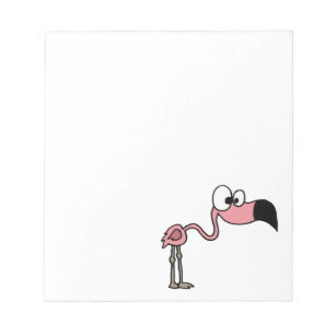 Funny Pink Flamingo Cartoon Notitieblok