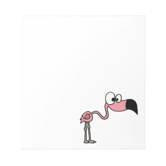 Funny Pink Flamingo Cartoon Notitieblok (Voorkant)