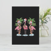  Funny Pink Flamingo "Dreaming of a Pink Christmas Bedankkaart (Staand voorkant)