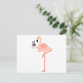 Funny Pink Flamingo Drink koffie Briefkaart (Staand voorkant)