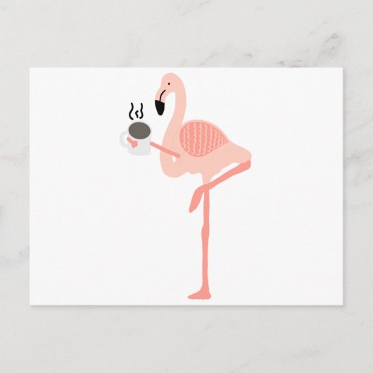 Funny Pink Flamingo Drink koffie Briefkaart (Voorkant)