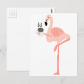 Funny Pink Flamingo Drink koffie Briefkaart (Voorkant / Achterkant)
