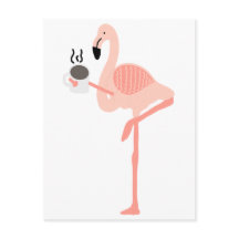 Funny Pink Flamingo Drink koffie