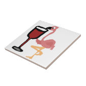 Funny Pink Flamingo Drink rode wijn Tegeltje (Zijkant)