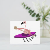 Funny Pink Flamingo Kayaking Briefkaart (Staand voorkant)