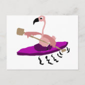 Funny Pink Flamingo Kayaking Briefkaart (Voorkant)