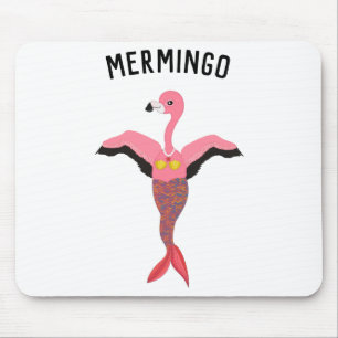 Funny Pink Flamingo Mermaid Magical Bird Muismat