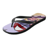 Funny Pink Flamingo op de Teenslippers van de Beac (Schuin)