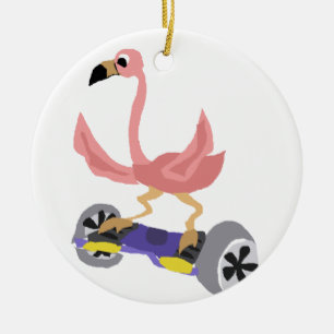 Funny Pink Flamingo op overboord Keramisch Ornament