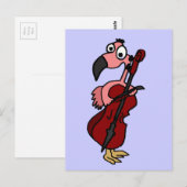 Funny Pink Flamingo Palling Cello Briefkaart (Voorkant / Achterkant)