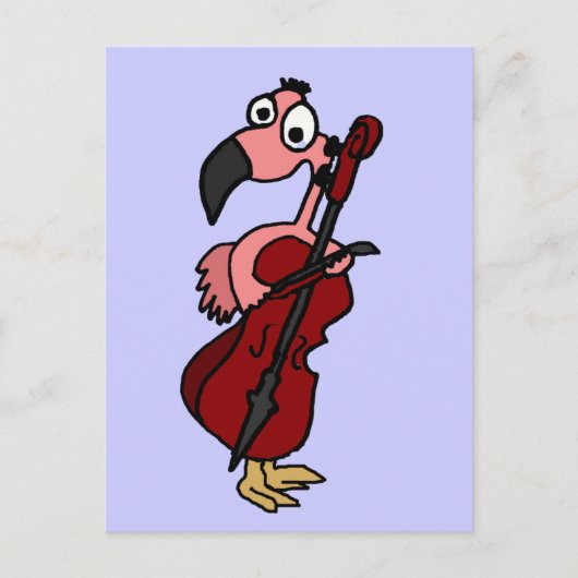 Funny Pink Flamingo Palling Cello Briefkaart (Voorkant)