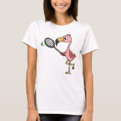 Funny Pink Flamingo Palling Tennis T-shirt (Voorkant)