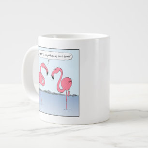 Funny Pink Flamingos Cartoon Humoureuze nieuwhei Grote Koffiekop