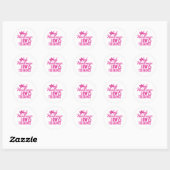 Funny Pink Girly Attitude Quote Ronde Sticker (Vel)