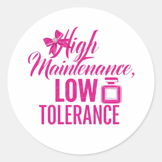 Funny Pink Girly Attitude Quote Ronde Sticker (Voorkant)