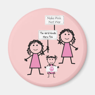 Funny Pink Girly Magnets Magneet
