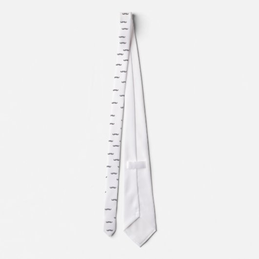 Funny Pink Grey Weaved Floral Pattern Mustache Stropdas (Achterkant)