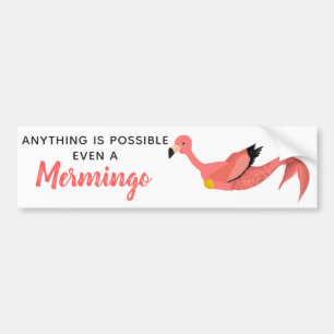Funny Pink Inspirerend Mermaid Flamingo Bumpersticker