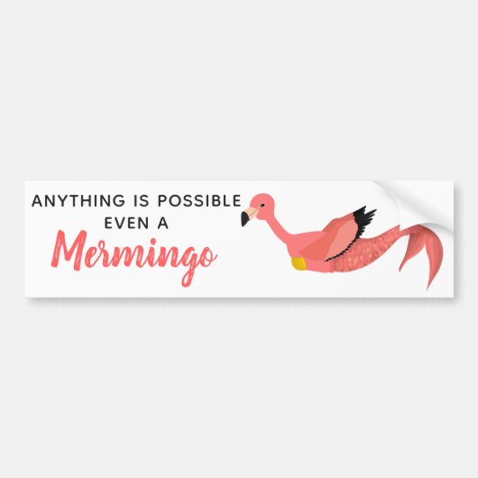 Funny Pink Inspirerend Mermaid Flamingo Bumpersticker (Voorkant)