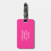 Funny Pink Keep Calm reisend bagagelabel voor vrou (Achterkant verticaal)