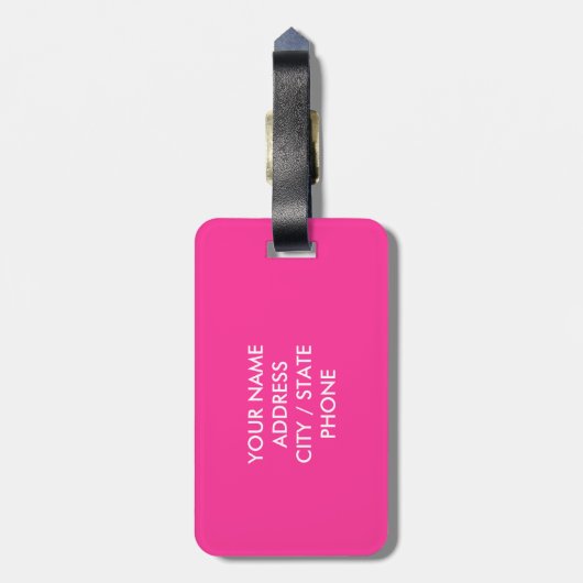 Funny Pink Keep Calm reisend bagagelabel voor vrou (Achterkant verticaal)