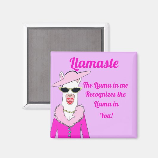 Funny Pink llamaste Gezegde Magnet (Voorkant / Achterkant)