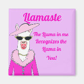 Funny Pink llamaste Gezegde Magnet (Voorkant)